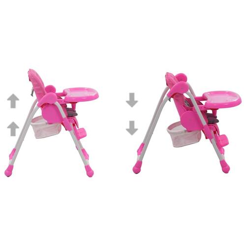 Højstol pink og grå