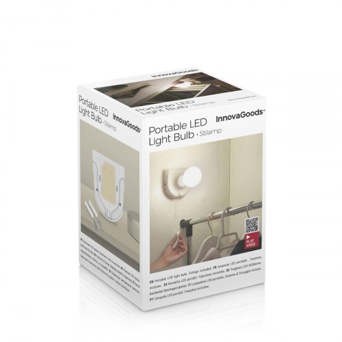 Transportabel LED-pære Stilamp - bærbar lampe, hvid