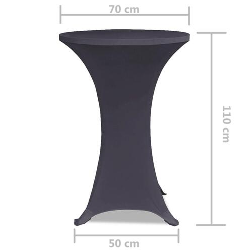 Bordovertræk i stretch 2 stk. 70 cm antracitgrå