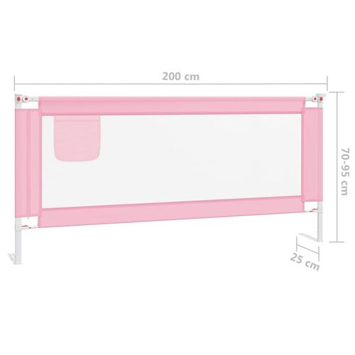 Sengegest til børneseng 200x25 cm stof pink