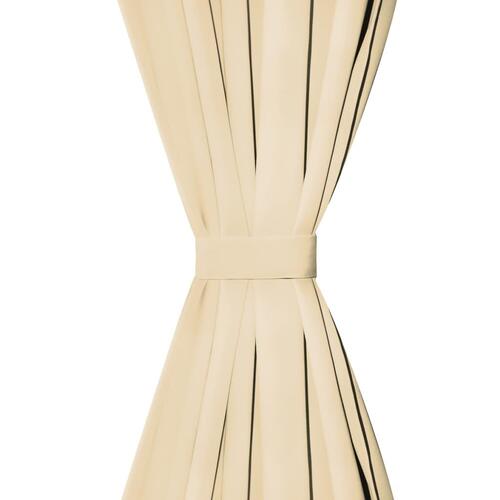 Gardiner i mikro-satin 2 stk. med løkker 140 x 245 cm beige