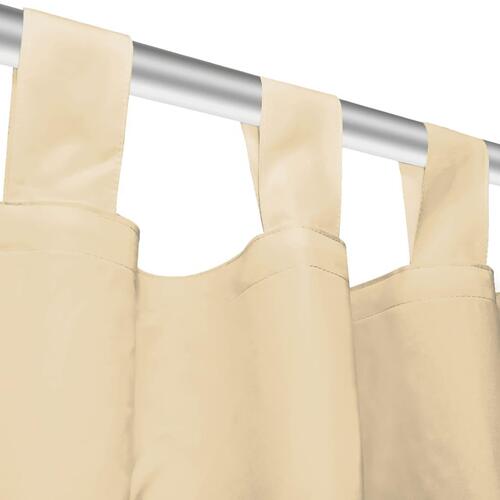 Gardiner i mikro-satin 2 stk. med løkker 140 x 245 cm beige