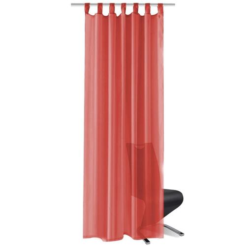 Voile-gardiner 2 stk. 140x225 cm rød