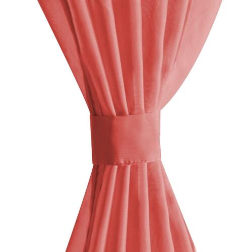 Voile-gardiner 2 stk. 140x225 cm rød