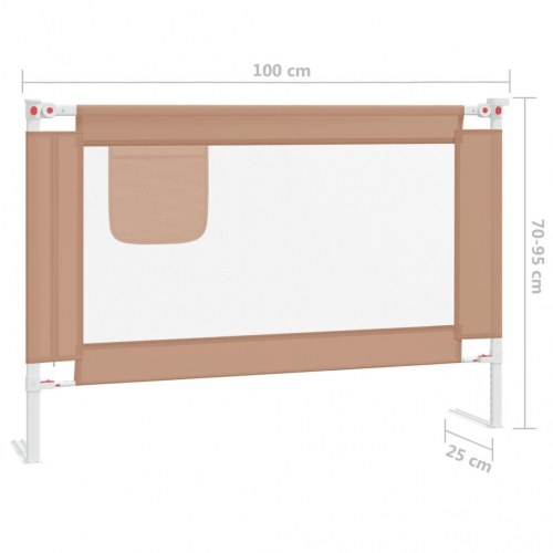Sengehest 100×25 cm - stof i gråbrun, højdejusterbar