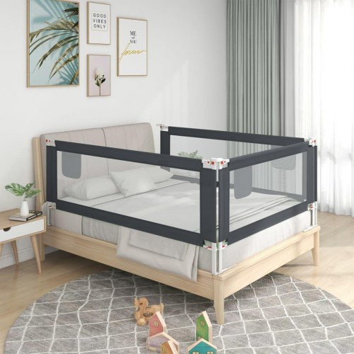 Sengehest 100 x 25 cm i stof til børneseng - mørkegrå
