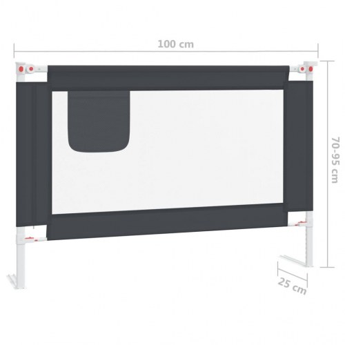 Sengehest 100 x 25 cm i stof til børneseng - mørkegrå