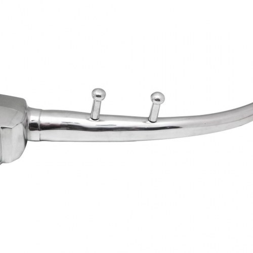 Tyrehoved-dekoration med knager vægmonteret aluminium sølv