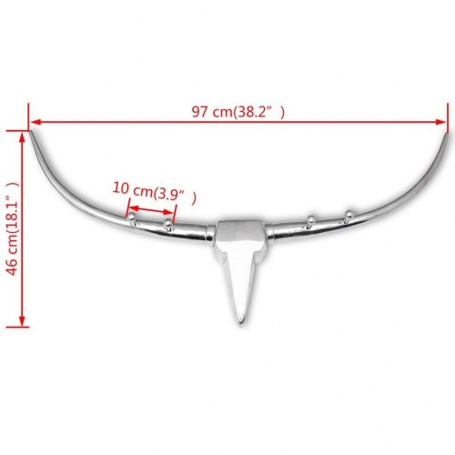 Tyrehoved-dekoration med knager vægmonteret aluminium sølv