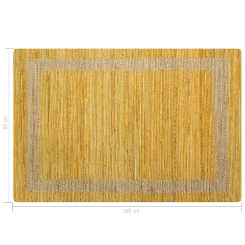 Håndlavet tæppe jute 80 x 160 cm gul