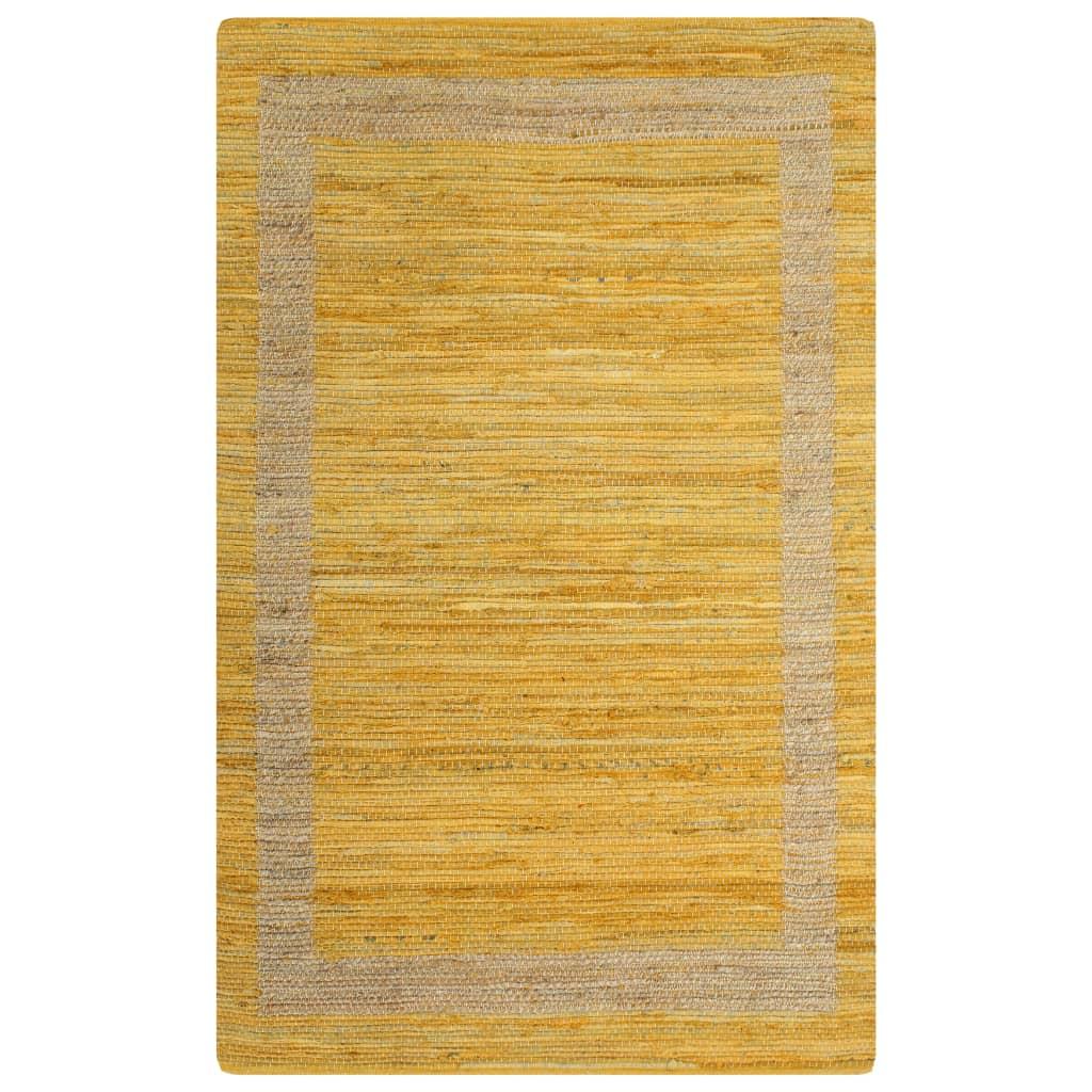 Håndlavet tæppe jute 120 x 180 cm gul