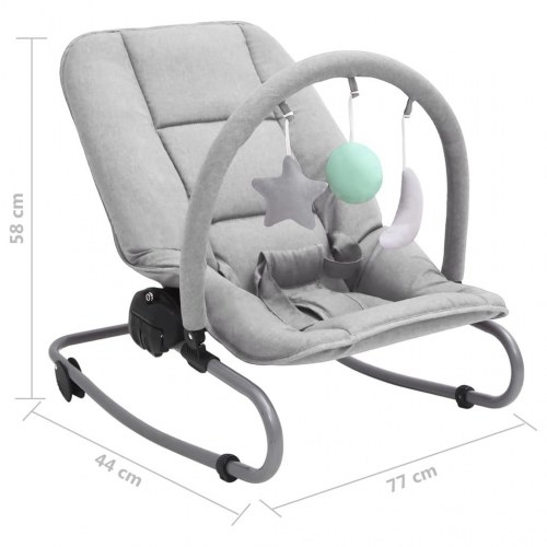 Skråstol til baby stål lysegrå