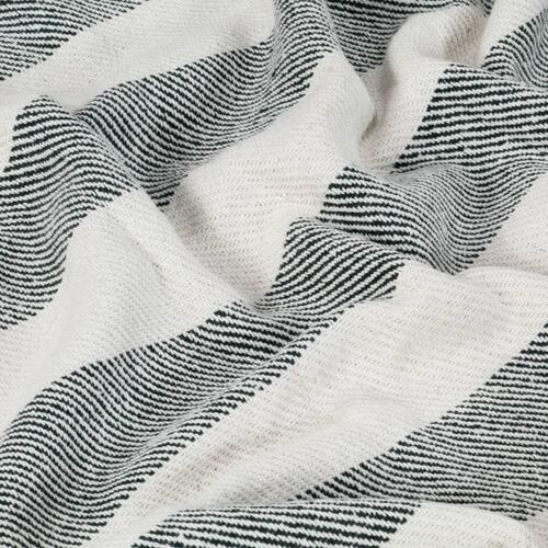 Plaid 125x150 cm bomuld stribet mørkegrøn