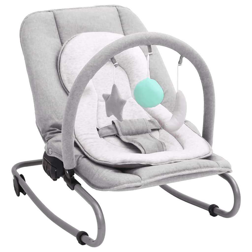 Skråstol til baby stål lysegrå