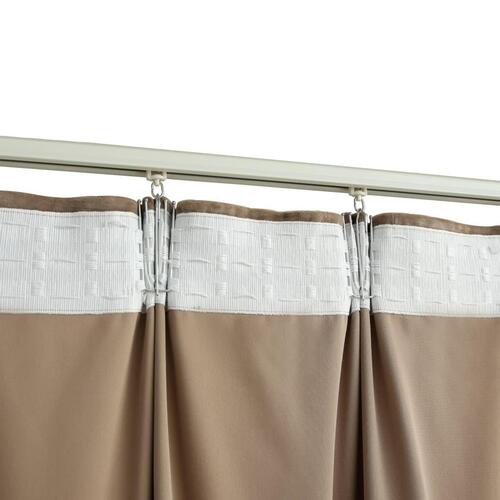 Lysdæmpende gardiner med kroge 2 stk. 140 x 225 cm fløjl beige