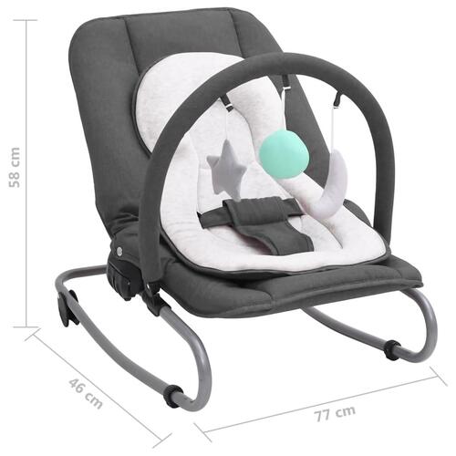 Skråstol til baby stål antracitgrå