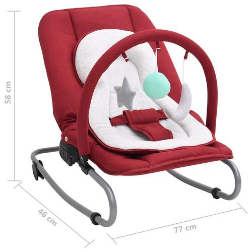 Skråstol til baby stål rød