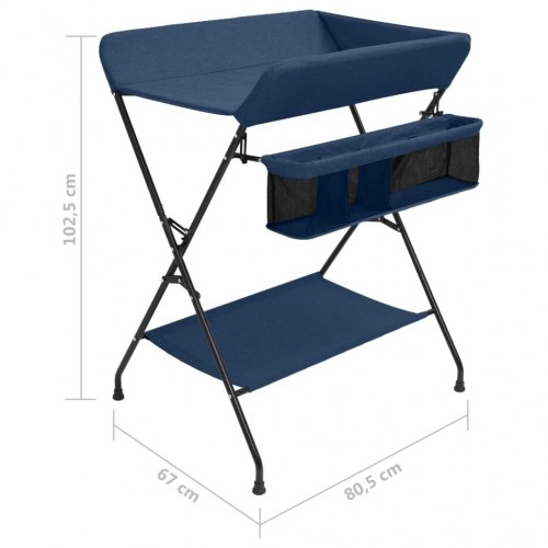 Foldbart puslebord - marineblå