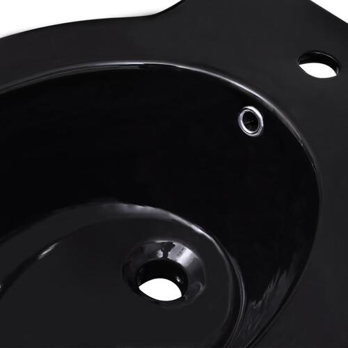 Bidet rund sort keramik