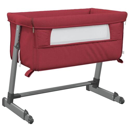 Babyseng med madras linnedstof rød