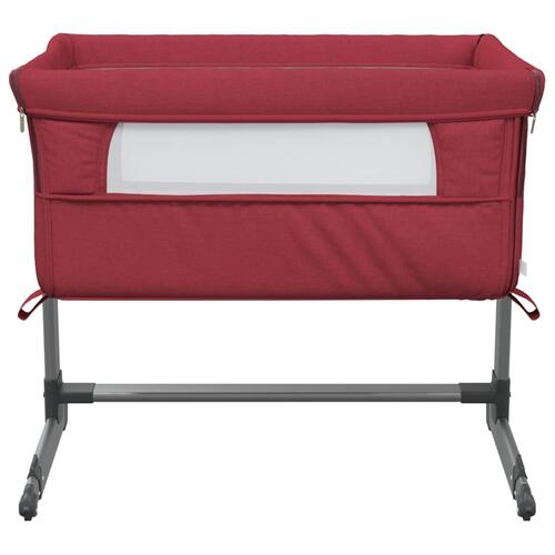 Babyseng med madras linnedstof rød