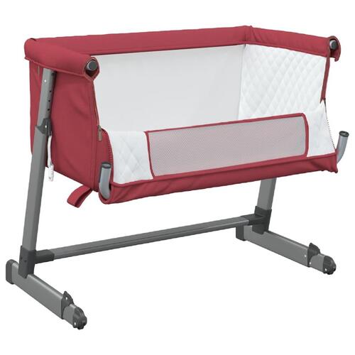 Babyseng med madras linnedstof rød