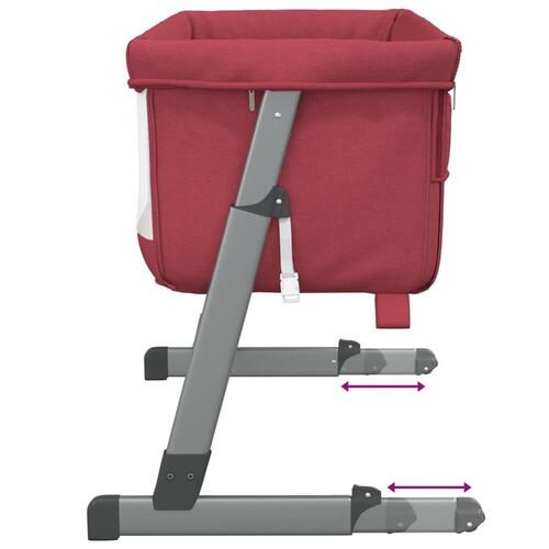 Babyseng med madras linnedstof rød