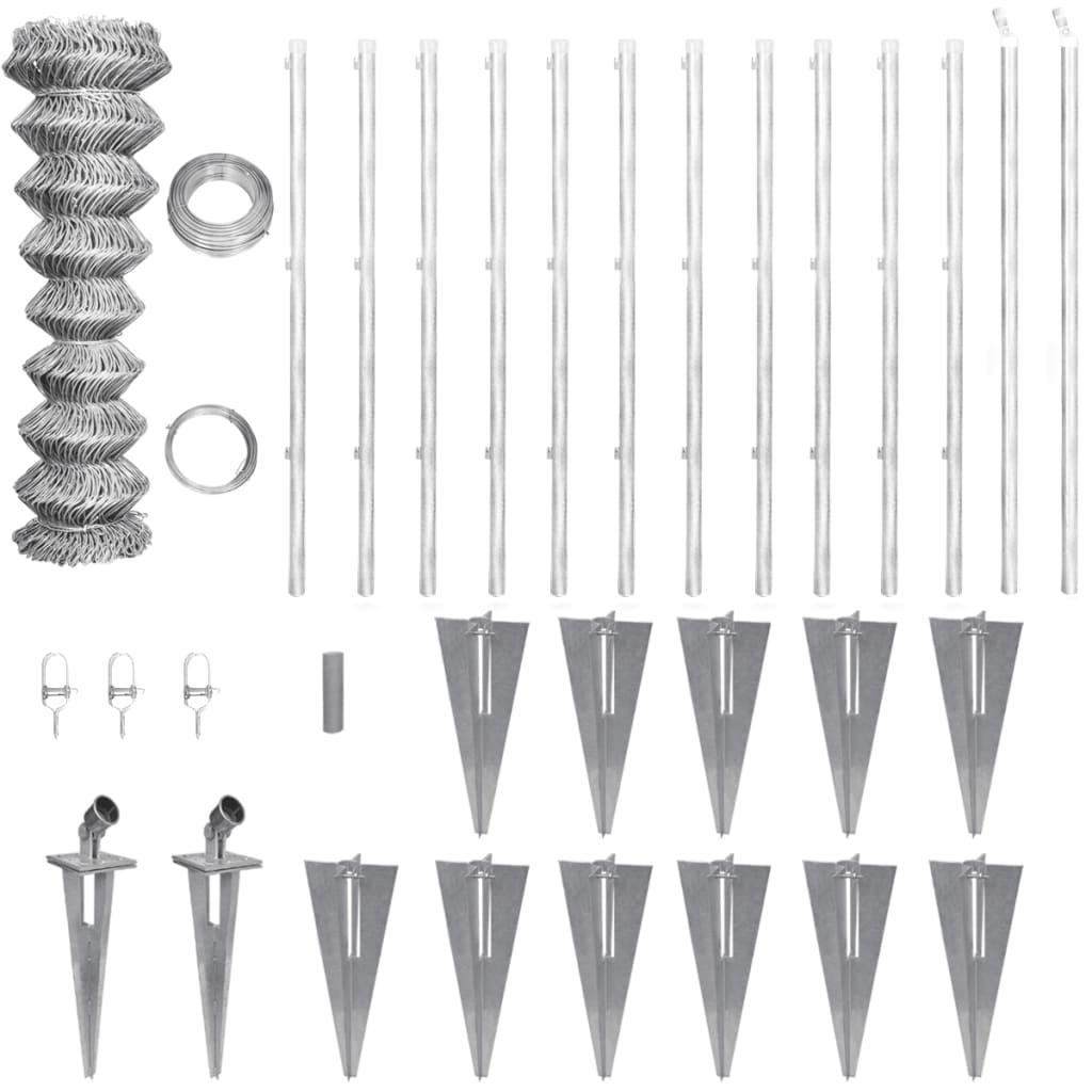 Trådhegn med stolper og spyd galvaniseret stål 25x1,5 m