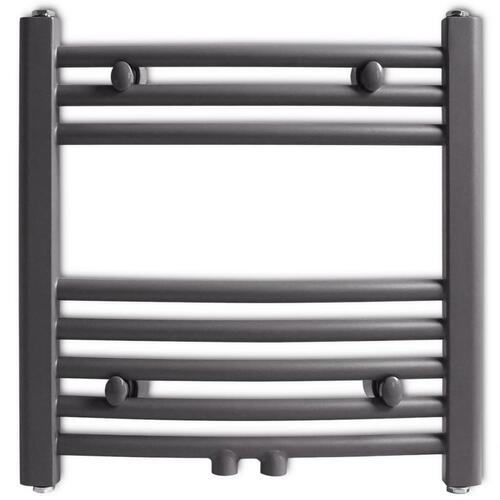 Håndklæderadiator 480x480 mm centralvarme buet grå