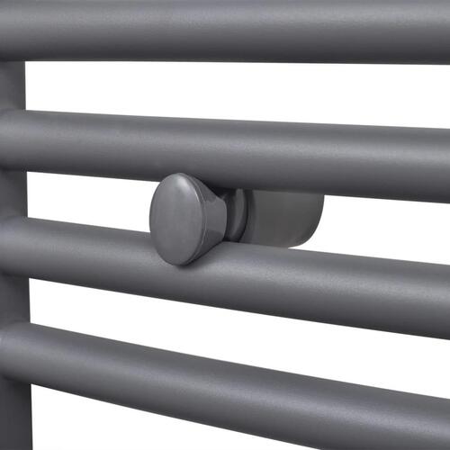 Håndklæderadiator 480x480 mm centralvarme buet grå