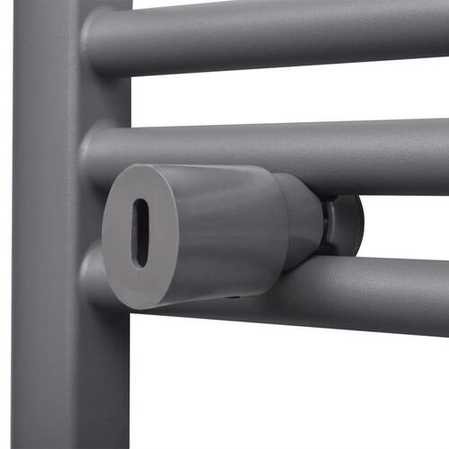 Håndklæderadiator 480x480 mm centralvarme buet grå