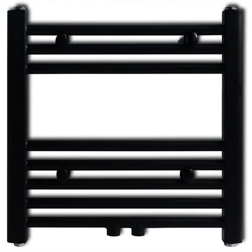 Håndklæderadiator 480x480 mm centralvarme lige sort