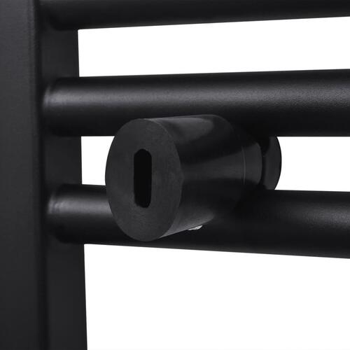 Håndklæderadiator 480x480 mm centralvarme lige sort