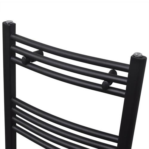 Håndklæderadiator 480x480 mm centralvarme buet sort