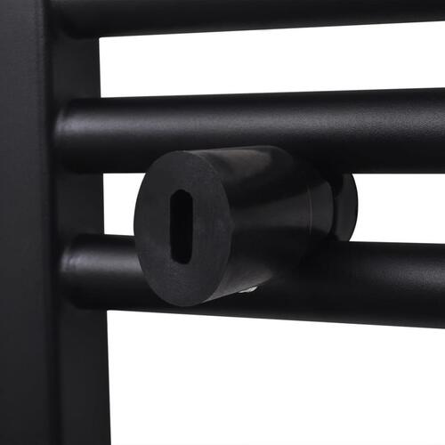 Håndklæderadiator 480x480 mm centralvarme buet sort