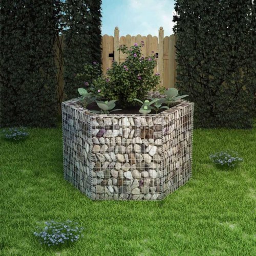 Sekskantet gabion-højbed 160x134x100 cm