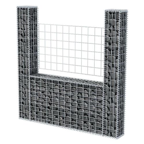 Gabionkurv U-formet stål 160 x 20 x 150 cm