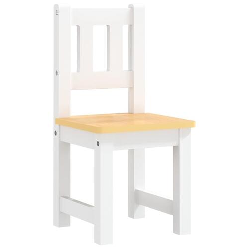 Bord- og stolesæt til børn 3 dele MDF hvid og beige
