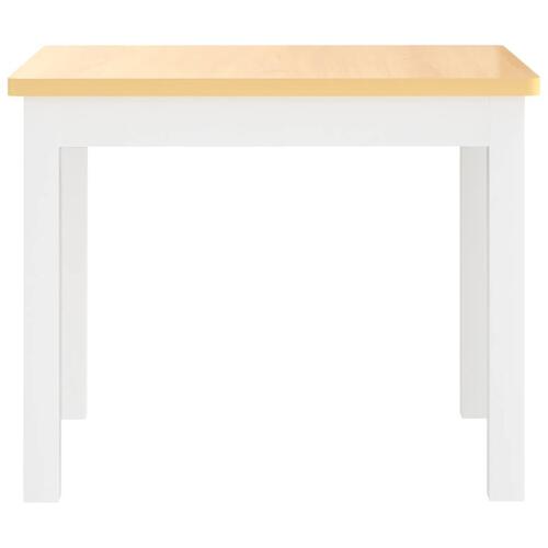 Bord- og stolesæt til børn 3 dele MDF hvid og beige