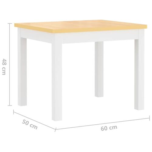 Bord- og stolesæt til børn 3 dele MDF hvid og beige