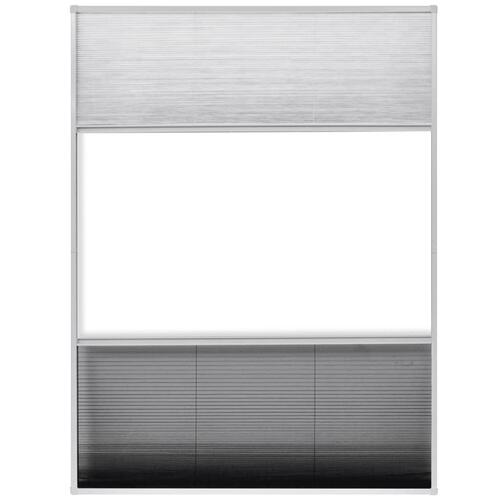 Plisseret insektnet til vinduer aluminium 60 x 80 cm med afskygning