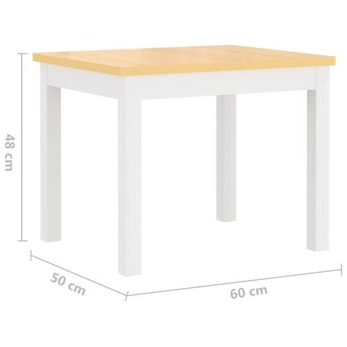 Bord- og stolesæt til børn 4 dele MDF hvid og beige
