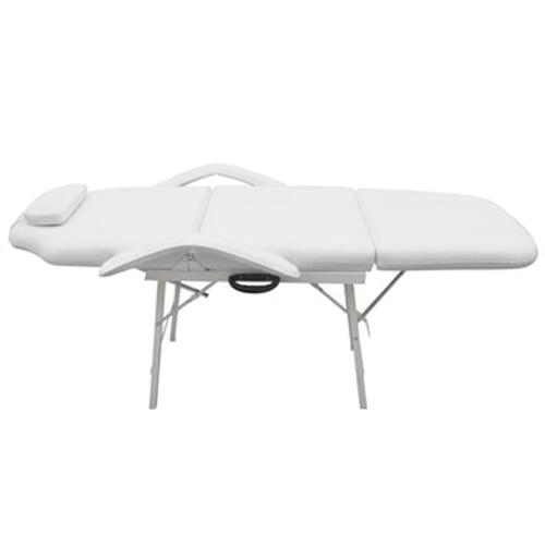 Mobil ansigtsbehandlingsstol 185 x 78 x 76 cm kunstlæder hvid