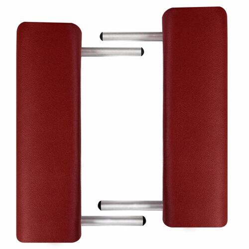 Foldbart massagebord med 2 zoner aluminiumsstel rød