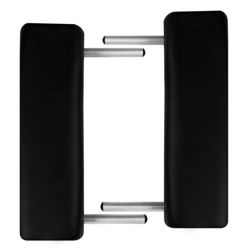 Sammenfoldeligt massagebord med aluminiumsstel 2 zoner sort