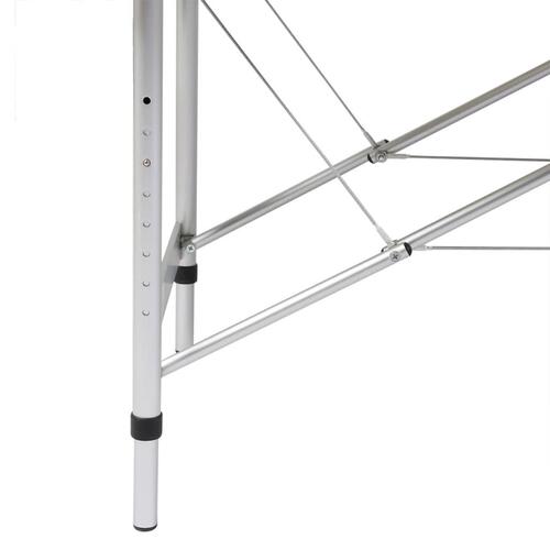 Cremefarvet sammenfoldeligt massagebord med aluminiumsstel,3 zoner