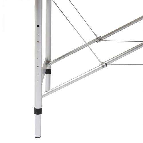 Sort sammenfoldeligt massagebord, 3 zoner med aluminiumsramme