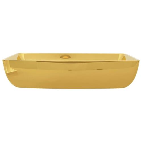 Håndvask 71 x 38 x 13,5 cm keramik guldfarvet