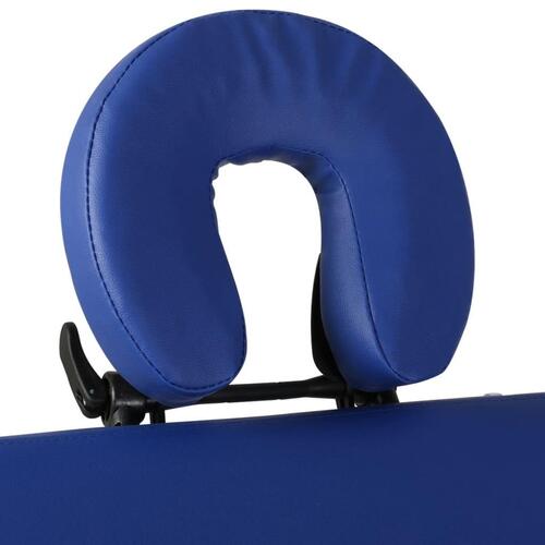 Blå foldbar massage tabel 4 zoner med aluminiumsramme
