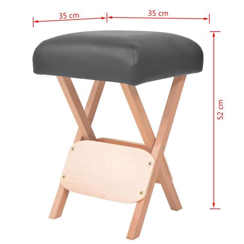 Foldbar massagestol 12 cm tykt sæde 2 bolsterpuder sort
